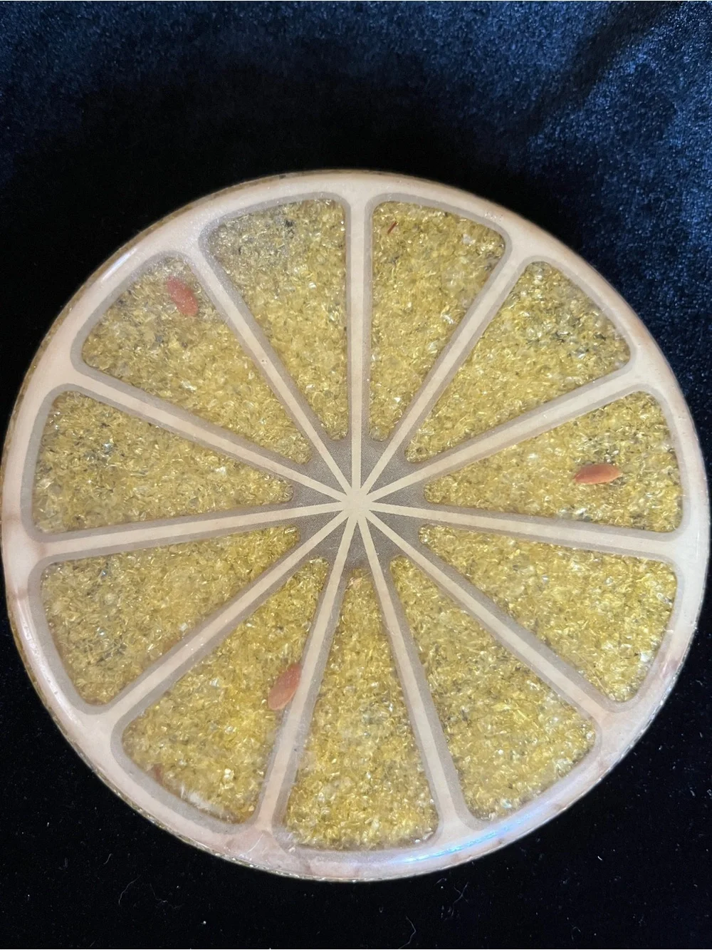 VINTAGE 1960S LUCITE Lemon TRIVET BY WONDERMOLD INC 5.5